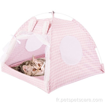 Pet Dog Cat House Sleeping Soft Tent Lit